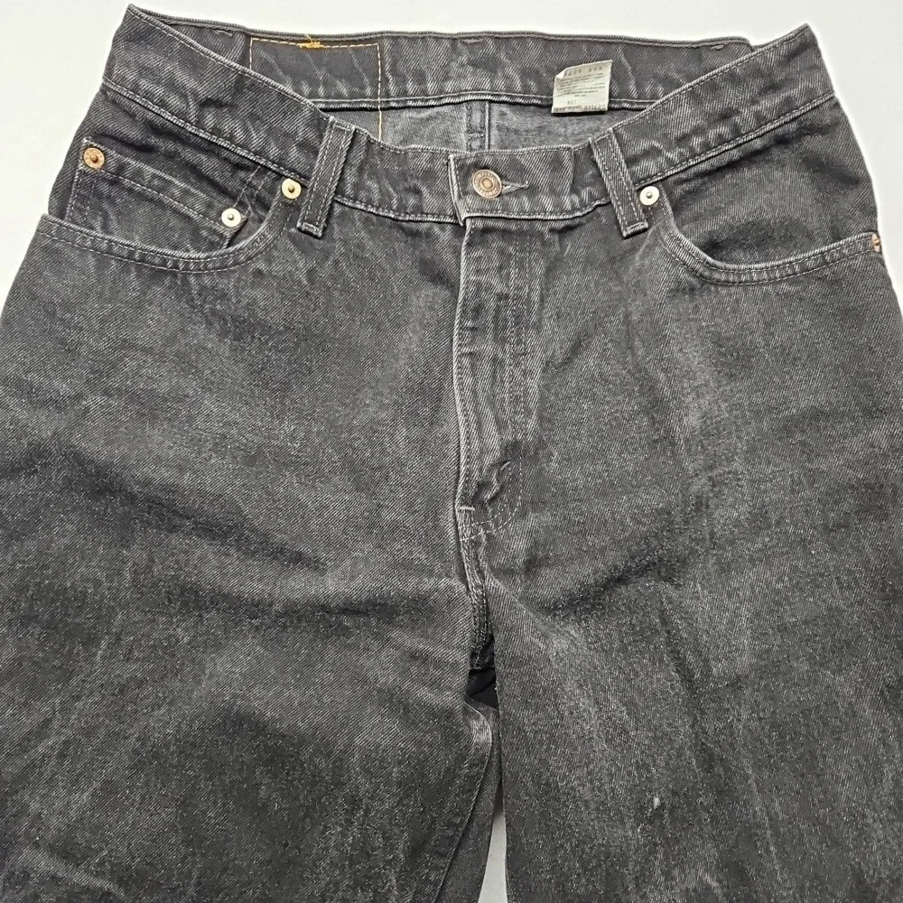 Vintage Levis 570 Jeans Mens Baggy Fit Wide Black 90s